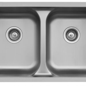 KARRAN E-350 32" Seamless Undermount Double Equal Bowl Stainless Steel Kitchen Sink